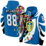 Personalized Leeds United Puzzle Pieces Blue Hoodie Best Selling