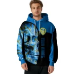 Personalized Leeds United Skull Motif Blue Black Hoodie Best Selling