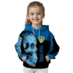 Personalized Leeds United Skull Motif Blue Black Hoodie Best Selling