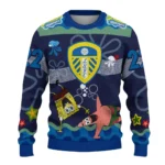 Personalized Leeds United Spongebob Designs Blue Sweater Best Selling