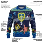 Personalized Leeds United Spongebob Designs Blue Sweater Best Selling