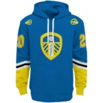 Personalized Leeds United Striped Sleeves Blue Hoodie Best Selling