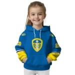 Personalized Leeds United Striped Sleeves Blue Hoodie Best Selling