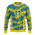 Personalized Leeds United Swirl Flow Blue Sweater Best Selling
