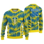 Personalized Leeds United Swirl Flow Blue Sweater Best Selling