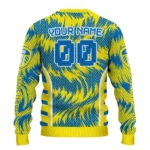 Personalized Leeds United Swirl Flow Blue Sweater Best Selling