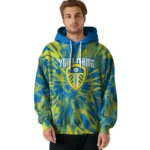 Personalized Leeds United Tie Dye Pattern Blue Hoodie Best Selling