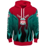 Personalized Liverpool Flame Design Red Hoodie Best Selling