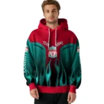Personalized Liverpool Flame Design Red Hoodie Best Selling