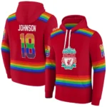 Personalized Liverpool Rainbow Stripes Red Hoodie Best Selling