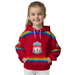 Personalized Liverpool Rainbow Stripes Red Hoodie Best Selling