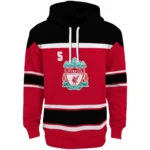 Personalized Liverpool Striped Pattern Red Hoodie Best Selling