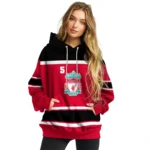 Personalized Liverpool Striped Pattern Red Hoodie Best Selling