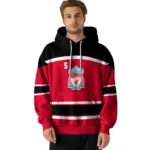 Personalized Liverpool Striped Pattern Red Hoodie Best Selling