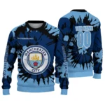 Personalized Manchester City Burst Swirl Sky Blue Sweater Best Selling