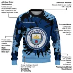 Personalized Manchester City Burst Swirl Sky Blue Sweater Best Selling