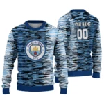 Personalized Manchester City Camouflage Stripe Sky Blue White Sweater Best Selling
