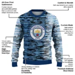 Personalized Manchester City Camouflage Stripe Sky Blue White Sweater Best Selling