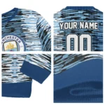Personalized Manchester City Camouflage Stripe Sky Blue White Sweater Best Selling