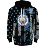 Personalized Manchester City Distressed Flag Sky Blue Black Hoodie Best Selling