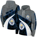 Personalized Manchester City Hexagonal Mesh Sky Blue Black Gray Hoodie Best Selling