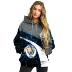 Personalized Manchester City Hexagonal Mesh Sky Blue Black Gray Hoodie Best Selling