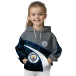 Personalized Manchester City Hexagonal Mesh Sky Blue Black Gray Hoodie Best Selling