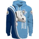 Personalized Manchester City Peeking Snoopy Sky Blue Hoodie Best Selling