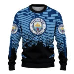 Personalized Manchester City Pixel Flow Sky Blue Black Sweater Best Selling