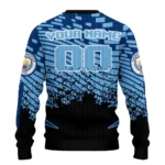 Personalized Manchester City Pixel Flow Sky Blue Black Sweater Best Selling