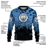 Personalized Manchester City Pixel Flow Sky Blue Black Sweater Best Selling