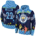 Personalized Manchester City Spongebob Patrick Star Sky Blue Navy Hoodie Best Selling