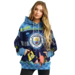 Personalized Manchester City Spongebob Patrick Star Sky Blue Navy Hoodie Best Selling