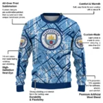 Personalized Manchester City Streak Overlay Sky Blue Sweater Best Selling