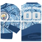 Personalized Manchester City Streak Overlay Sky Blue Sweater Best Selling