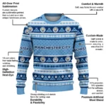 Personalized Manchester City Tent Stripes Sky Blue White Sweater Best Selling