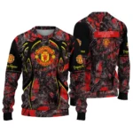Personalized Manchester United Antlers Pattern Red Black Sweater Best Selling