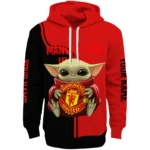 Personalized Manchester United Baby Yoda Red Black Hoodie Best Selling