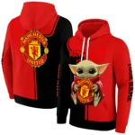 Personalized Manchester United Baby Yoda Red Black Hoodie Best Selling