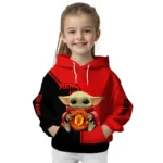 Personalized Manchester United Baby Yoda Red Black Hoodie Best Selling