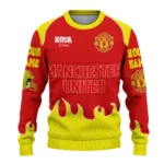 Personalized Manchester United Flame Border Red Sweater Best Selling