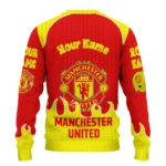 Personalized Manchester United Flame Border Red Sweater Best Selling