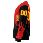Personalized Manchester United Flame Outline Red Black Sweater Best Selling