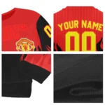 Personalized Manchester United Flame Outline Red Black Sweater Best Selling