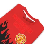 Personalized Manchester United Flame Outline Red Black Sweater Best Selling