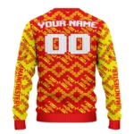 Personalized Manchester United Lattice Gridwork Red Sweater Best Selling
