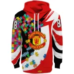Personalized Manchester United Puzzle Pieces Red Hoodie Best Selling