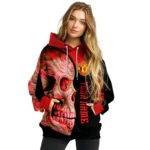Personalized Manchester United Skull Motif Red Black Hoodie Best Selling
