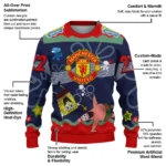 Personalized Manchester United Spongebob Designs Blue Sweater Best Selling