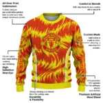 Personalized Manchester United Swirl Flow Red Sweater Best Selling